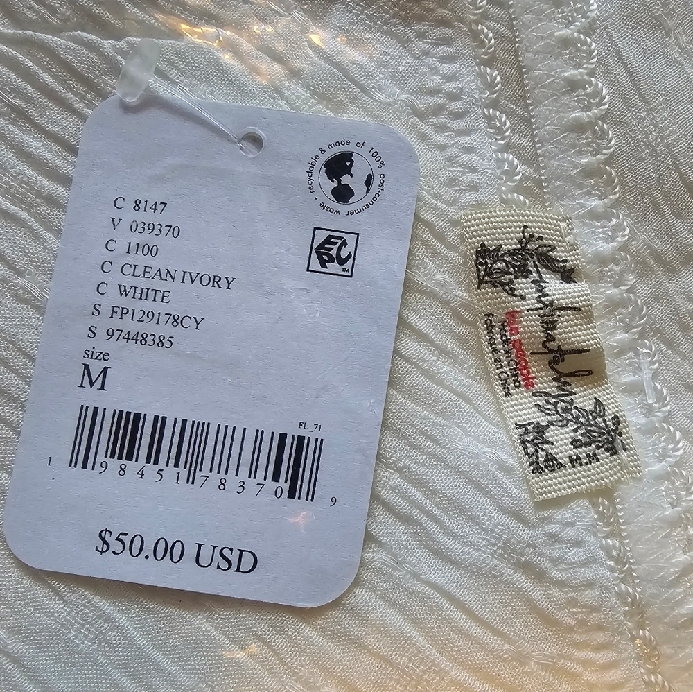 NWT Free People Sweet On You Bias Half Slip, Clean Ivory Sheer, Size Medium - Picture 10 of 10